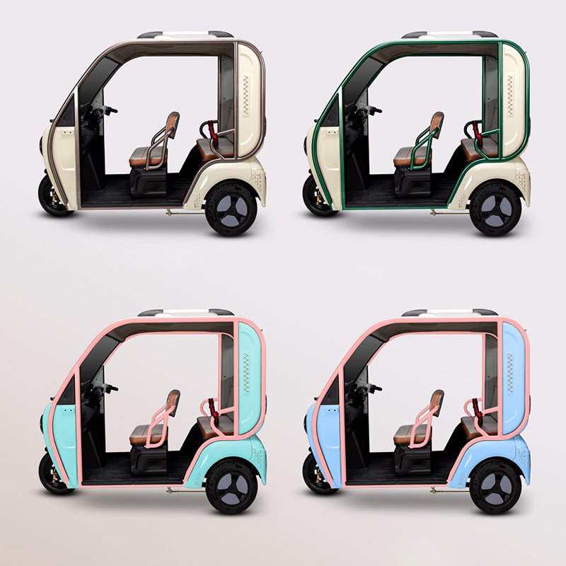 Small Three Wheels New Energy Car 650W 48V Closed Electric Tricycle 25km/h Speed for Passenger