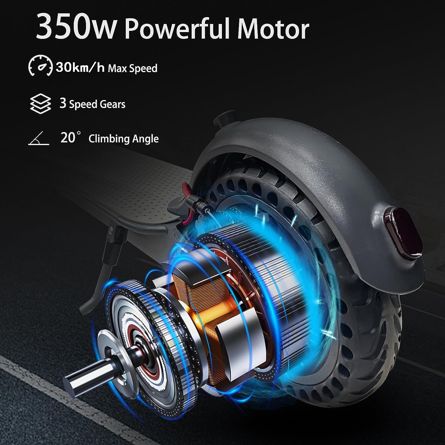 2024 Hot Sale Kick Scooter Adults E Scooters 8.5inch 350W Folding Electric Mobility Scooter with Drum Brake