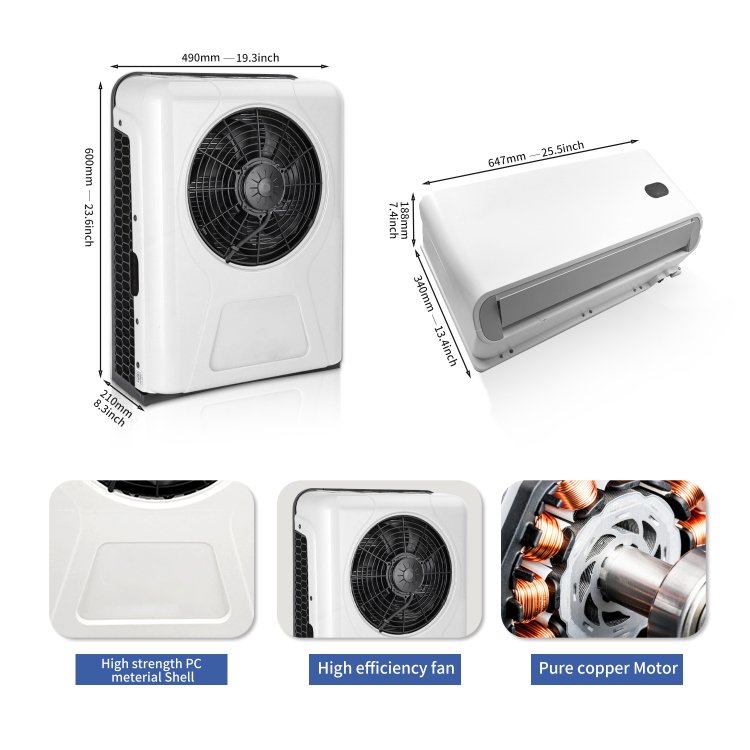Air Conditioners for Truck 12 24 Volt Dc Air Conditioner for RV Semi Trucks Forklift Construction Vehicle Crane Excavator Van