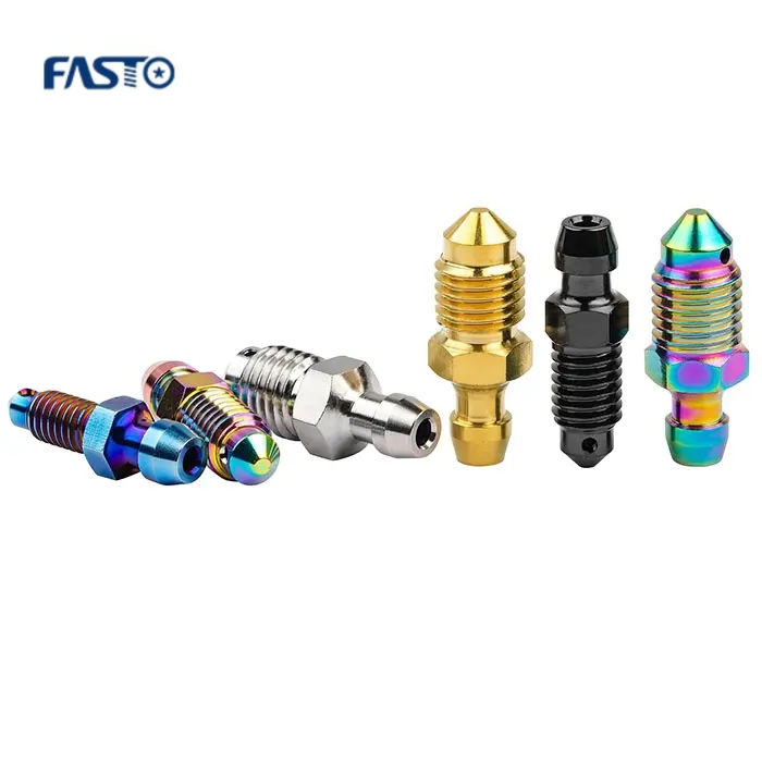 Stainless Steel Titanium Speed Nipple Brake Caliper Oil Drain Exhaust Bleeder Bleed Metric M2 Screw