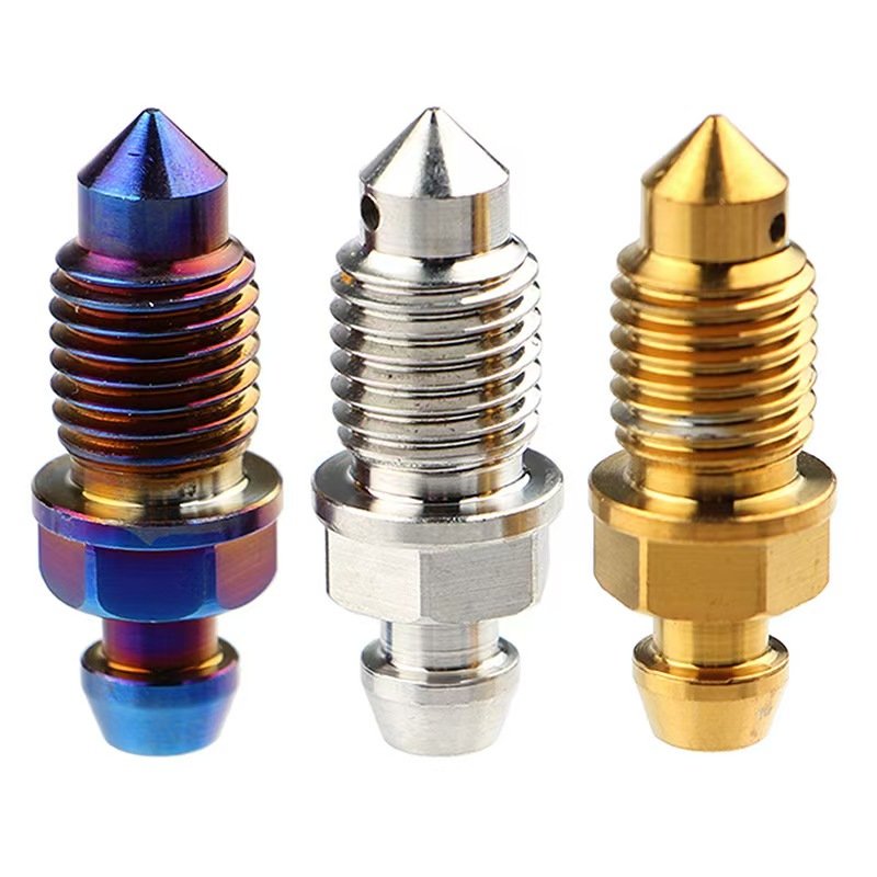 Stainless Steel Titanium Speed Nipple Brake Caliper Oil Drain Exhaust Bleeder Bleed Metric M2 Screw