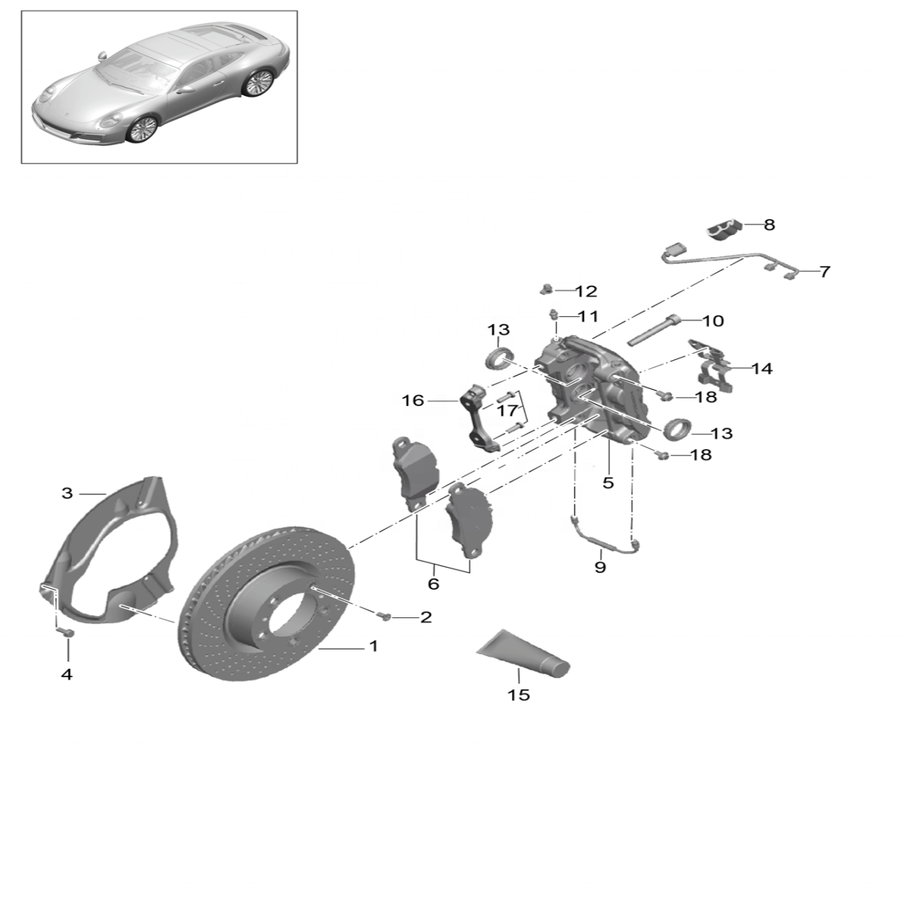 New Disc Brake Rotor for SHW Performance PFR49902 for Porsche 911 C2S/C4S (991.2) 17-19 9P1615302