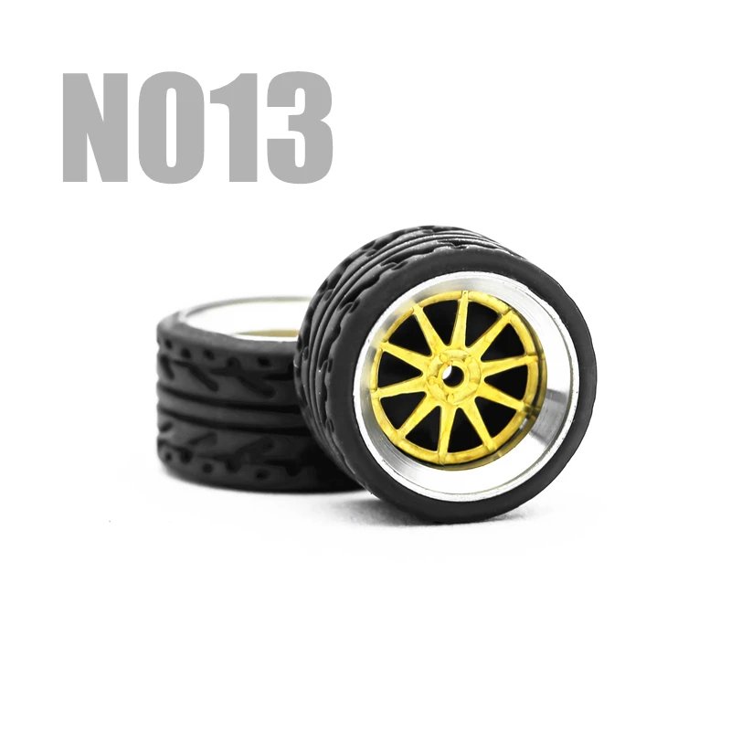 High-Quality 1/64 Diecast Model Wheels with Brake Caliper - Customizable
