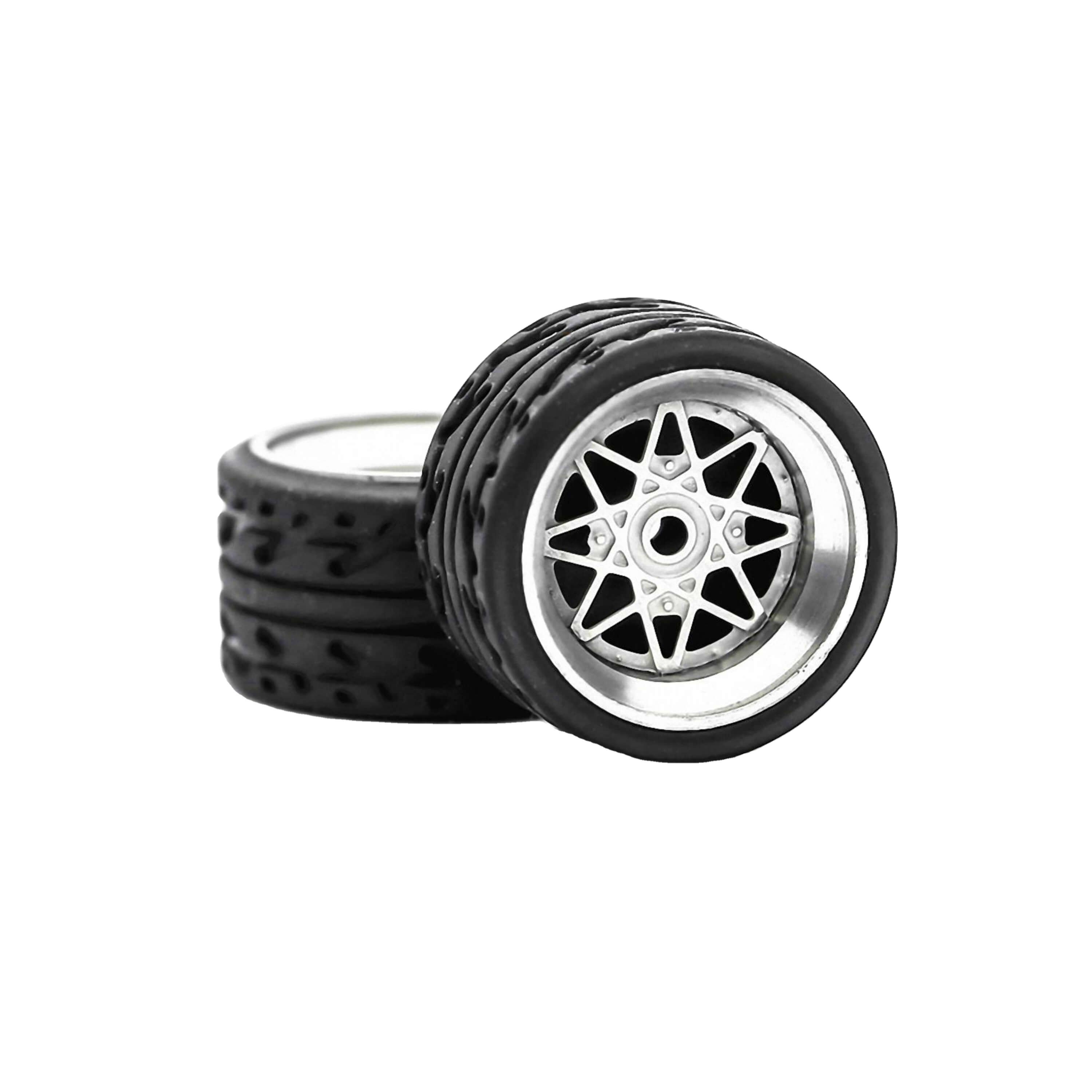High-Quality 1/64 Diecast Model Wheels with Brake Caliper - Customizable