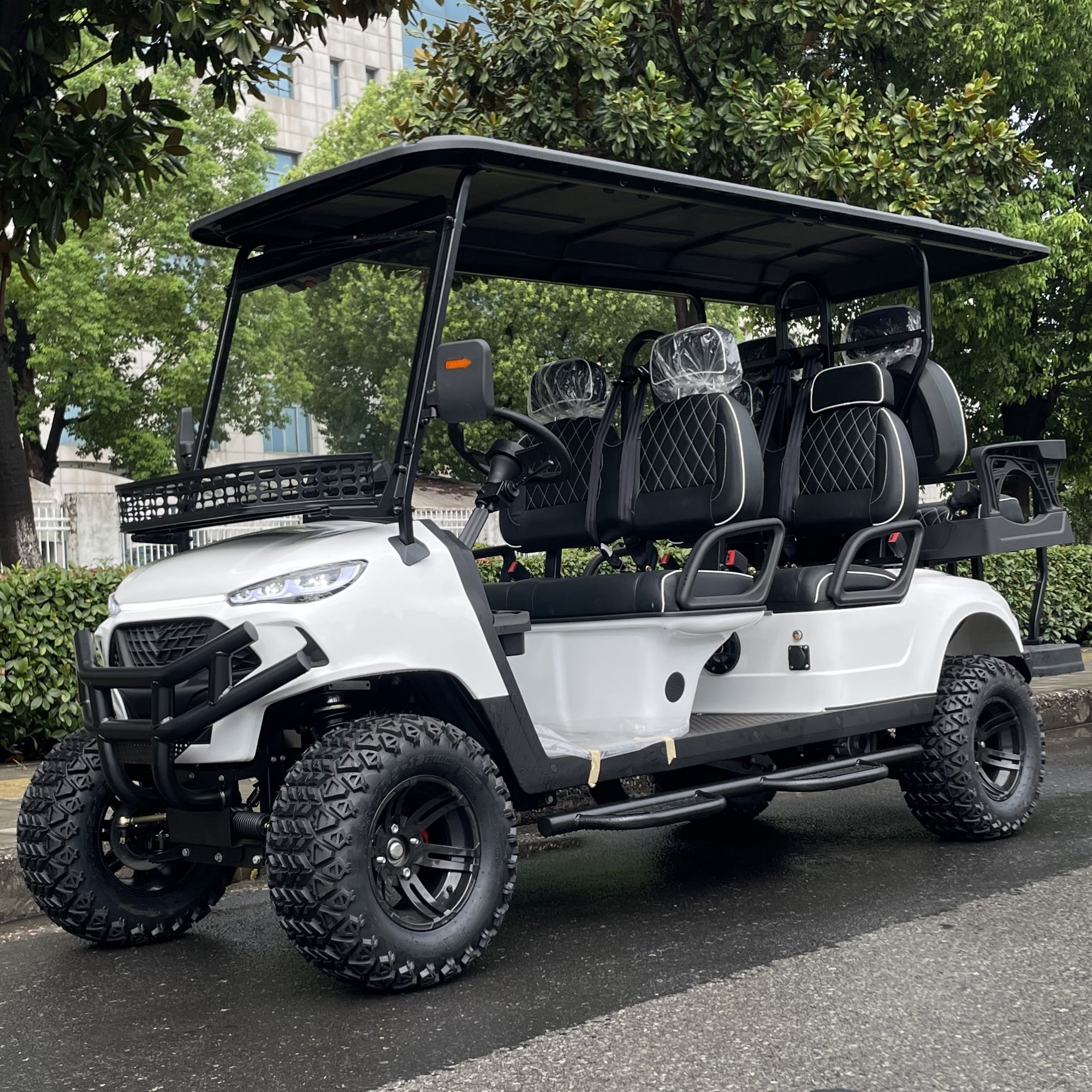 RWD Utility Side by Side Very Powerful with 72V Lithium Lifted Electric Road Golf Buggy Cart 4 Seats 4 Disc Brake