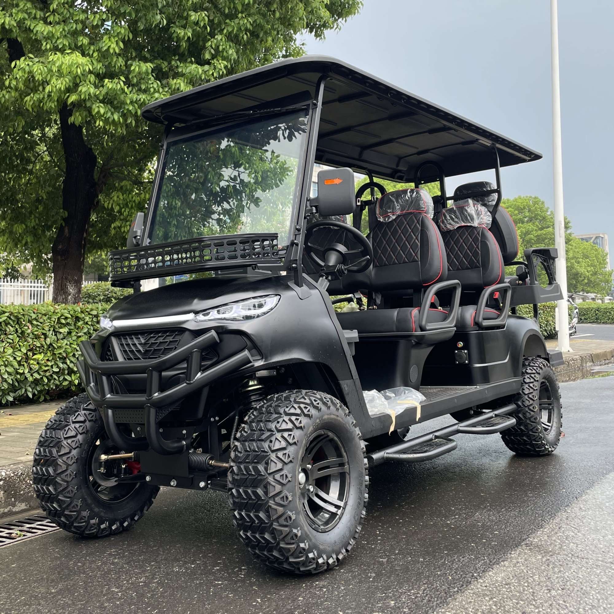 RWD Utility Side by Side Very Powerful with 72V Lithium Lifted Electric Road Golf Buggy Cart 4 Seats 4 Disc Brake