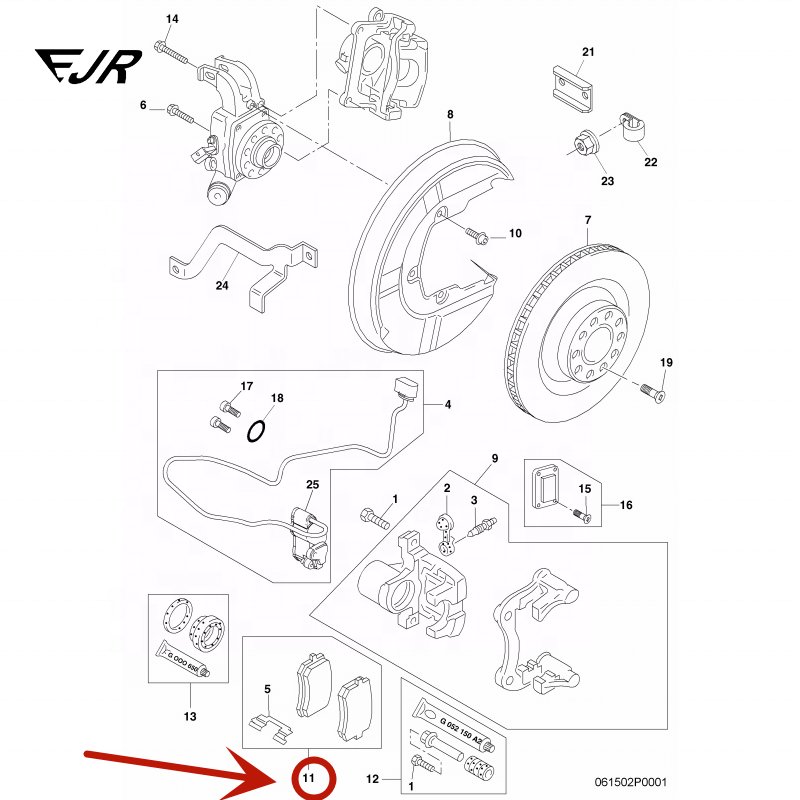New OEM Rear Brake Pad for Bentley Continental GT Flying Spur 3W0698451J 3W0698451
