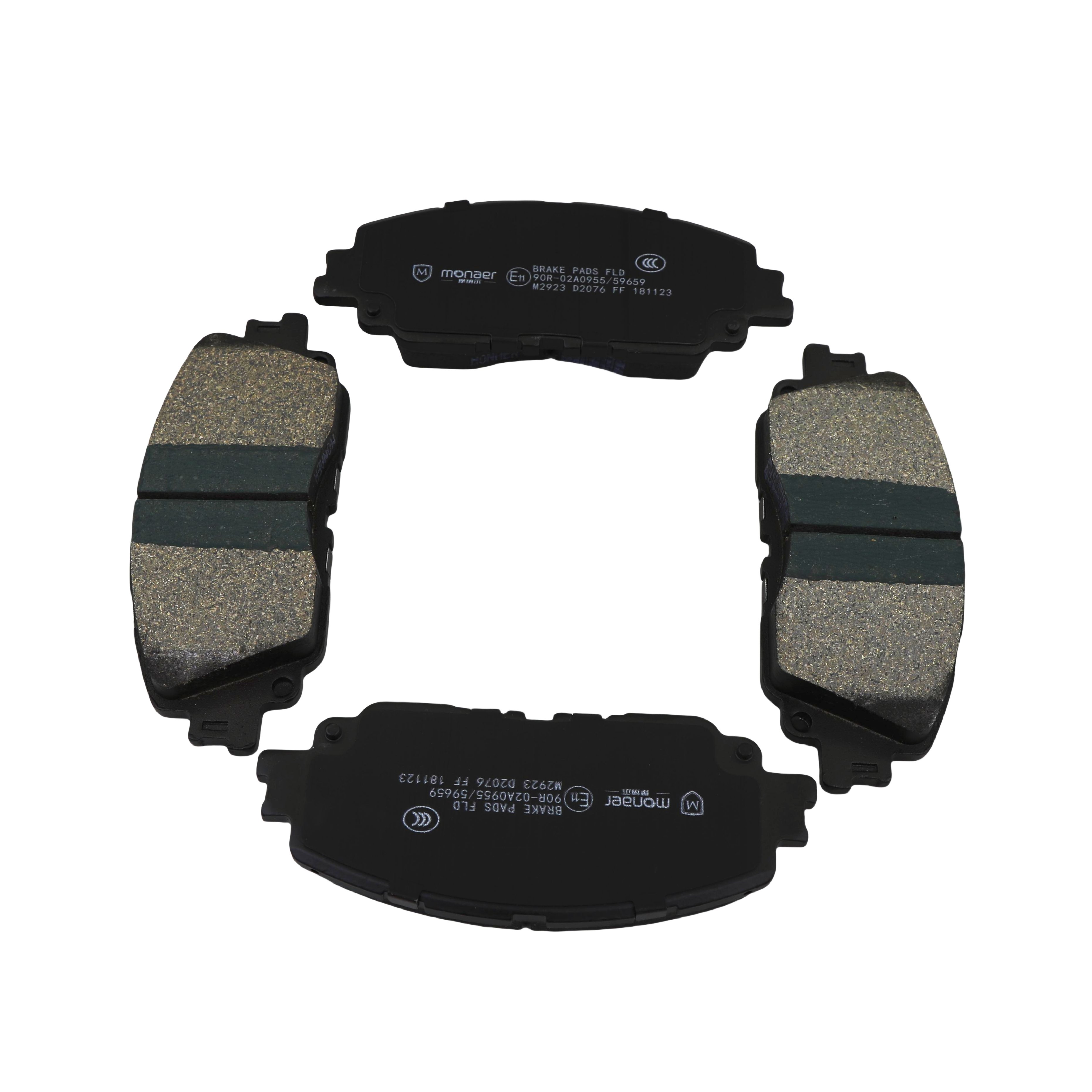 Ceramic/Low-Metallic High Quality Front Brake Discs Pads D2076 for Toyota/Japanese/Korean Cars