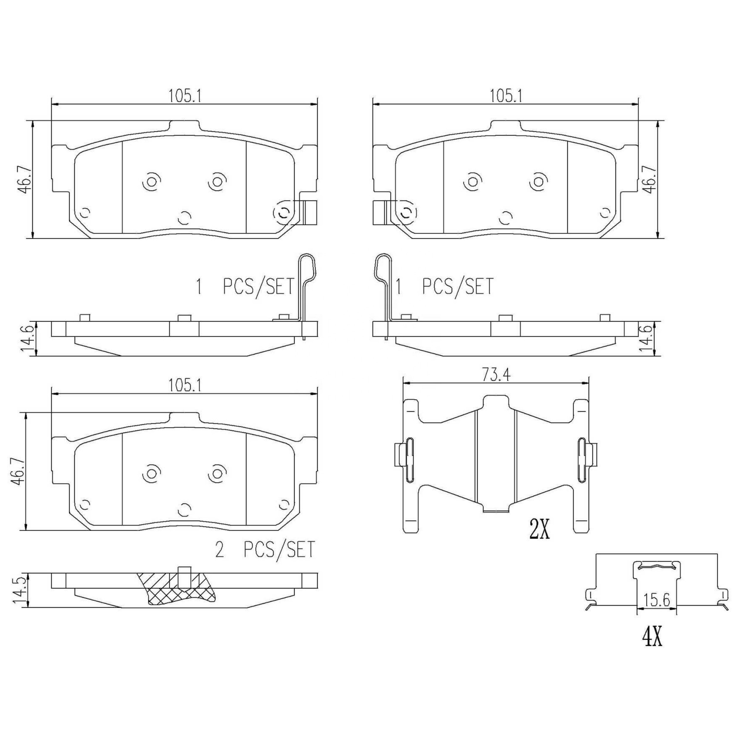 High Performance Factory Auto Parts Brake Pads (Pastillas De Freno) OEM Disc D540 Is Rear Axle Brake for INFINITI/NISSAN