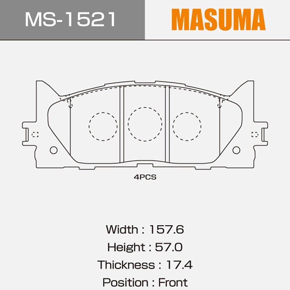 MASUMA MS-1521 Ceramic Spare Parts Auto Brake Pads Manufacturer Cars Spare Parts Systems Brake Pads Manufacturer