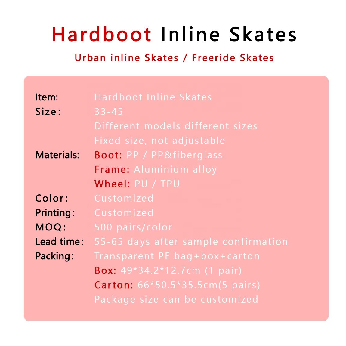 4 Types Size Adjustable Inline Skates Adults for Outdoor Unisex Roller Skates BeginnersRoller Shoes Pu High Elastic Wear Wheel