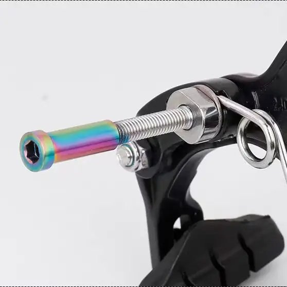 Titanium Alloy Anodized M6 Bolt Bicycle Brake Locking Bolt Bicycle Accessories Titanium Caliper Nut