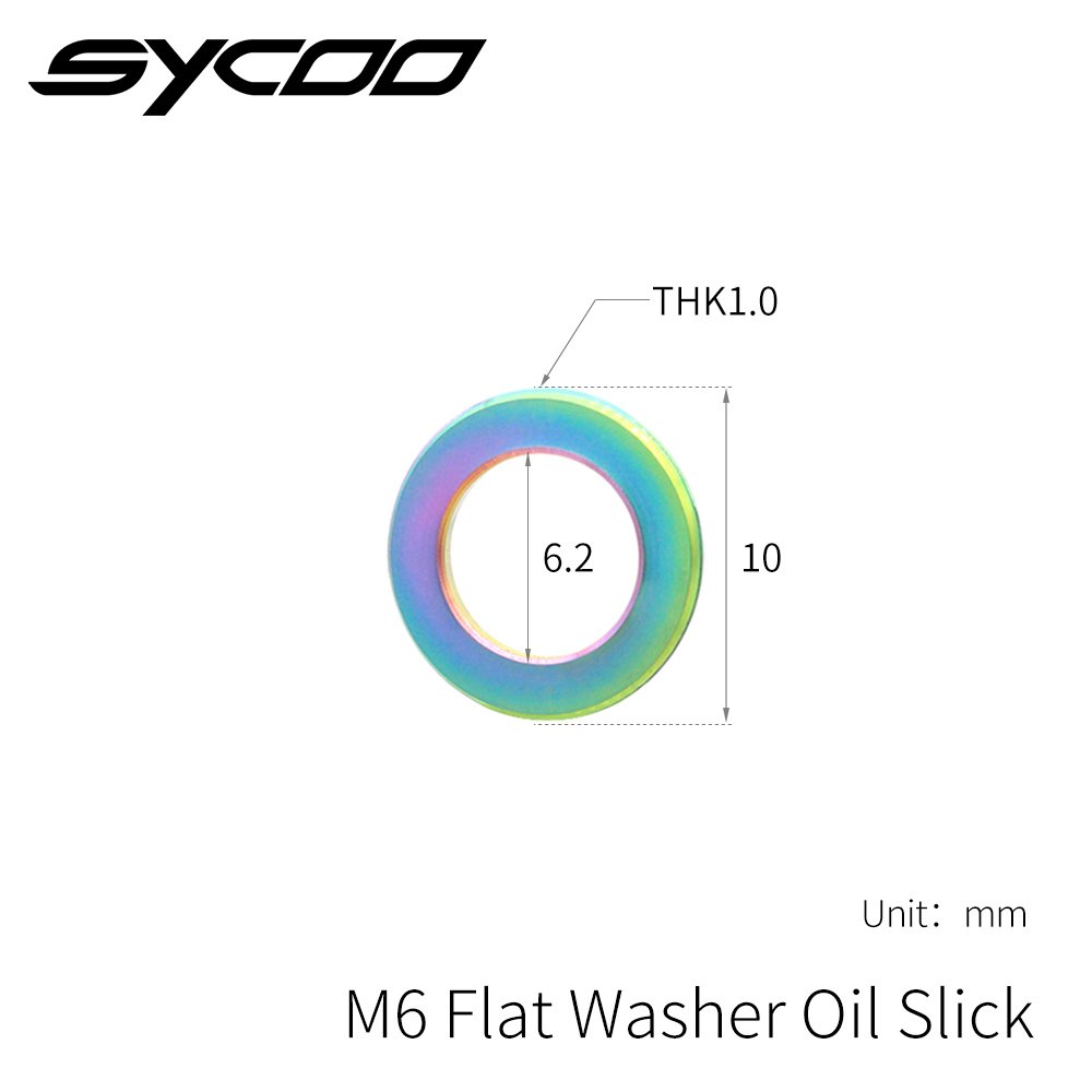 Sycoo Titanium Alloy M5 Flat Spacer M6 Concave and Convex Washer Series for Mountain Bike BMX Bicycle Disc Brake Caliper Group