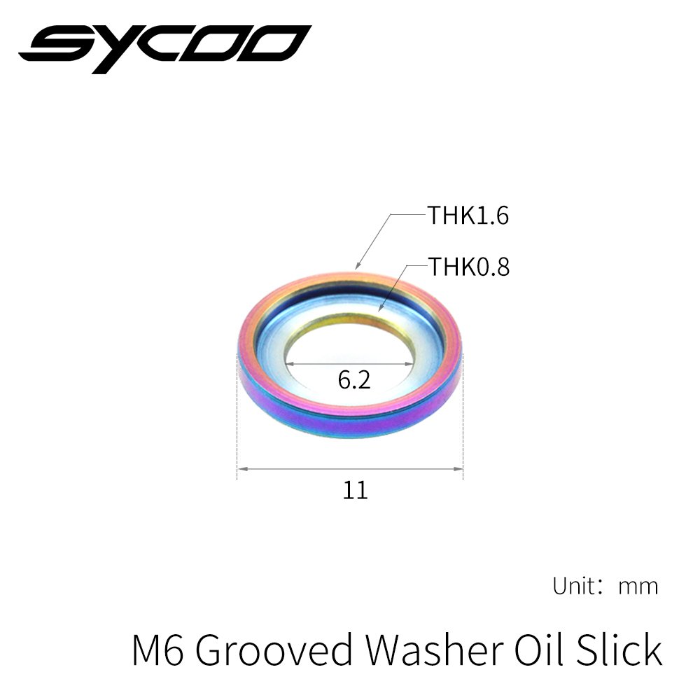 Sycoo Titanium Alloy M5 Flat Spacer M6 Concave and Convex Washer Series for Mountain Bike BMX Bicycle Disc Brake Caliper Group