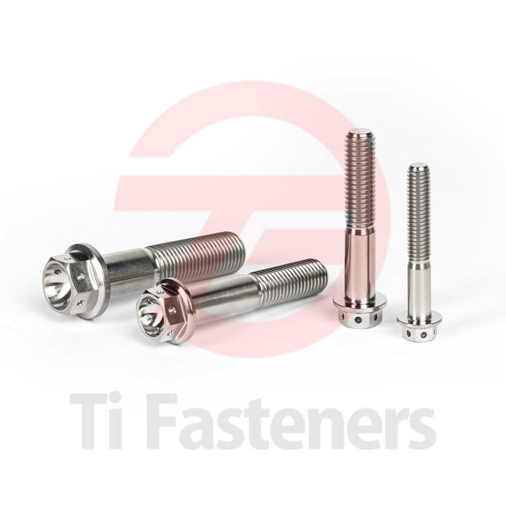 Titanium Front Brake Caliper Bolt Drilled Hex Front Brake Caliper Bolt M8 M10 Silver Polished Din6921,grade 5 Ti-fasteners