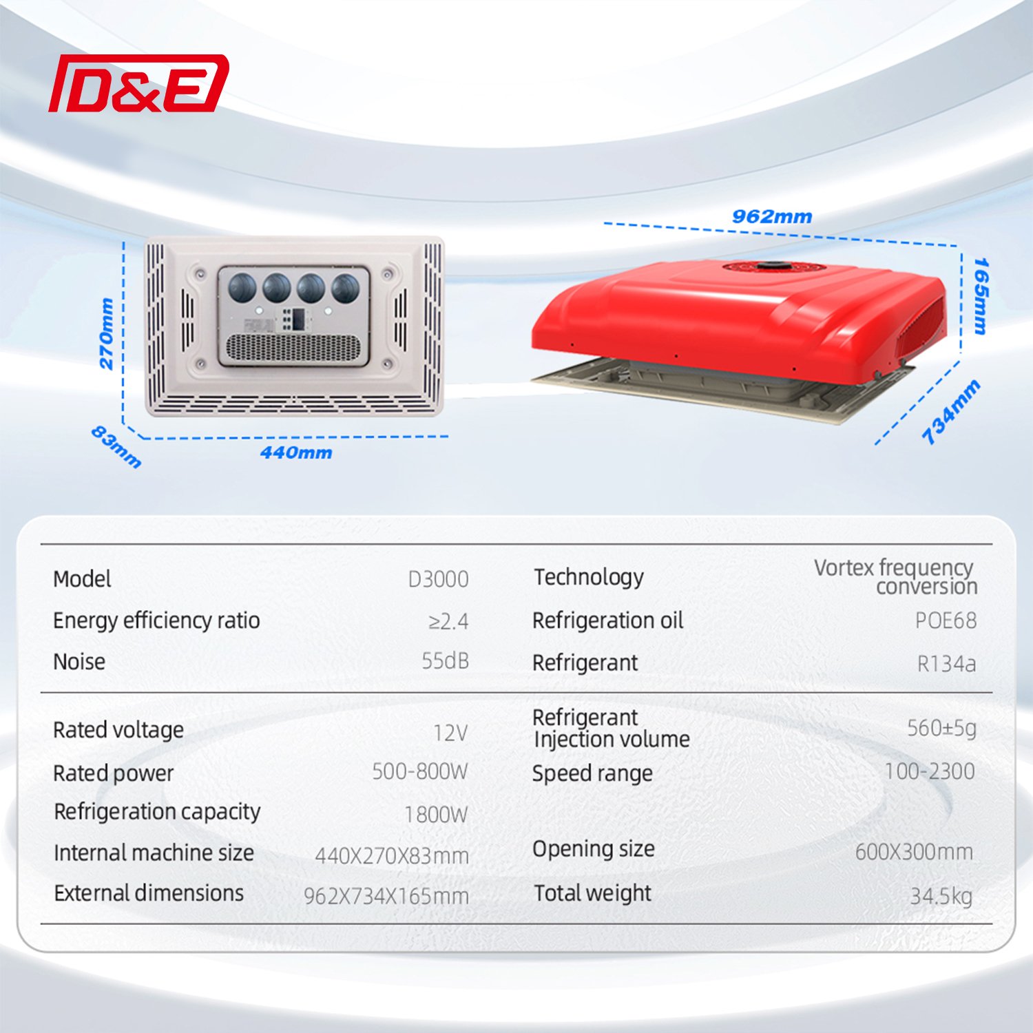 High Quality 12V 24V Truck RV Rooftop Parking Air Conditioner for RV Truck