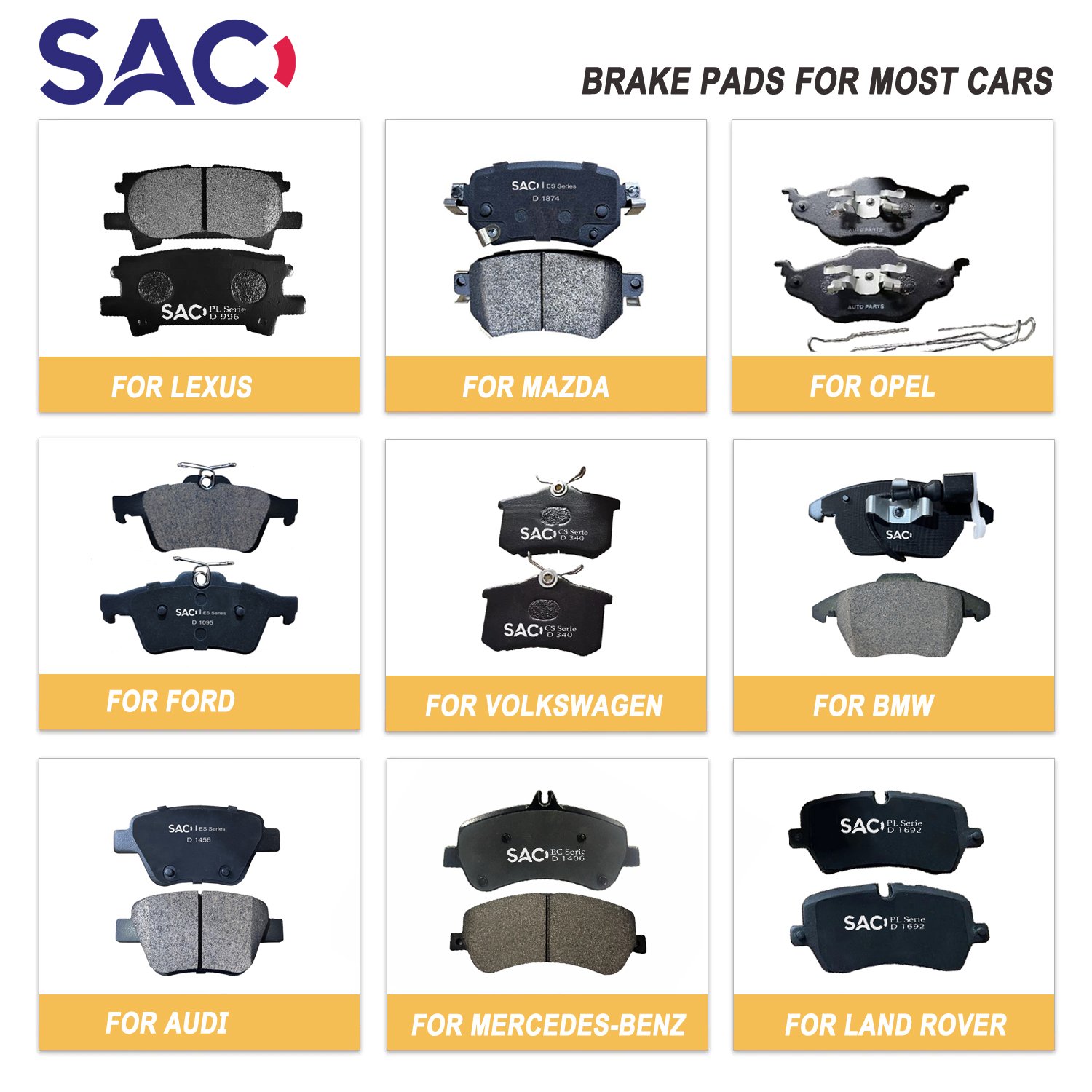 D1157 58302-1GE00 Car Rear Verna Brake Pads for Hyundai Verna Accent Creta Ix35 Sonata Tucson