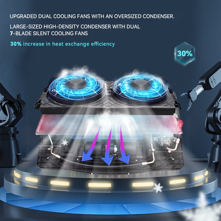 NEW Two FAN Parking Air Conditioner for RV Truck 12V 24V DC Air Conditioner Unit RV Bus Excavator 8000 10000 Btu