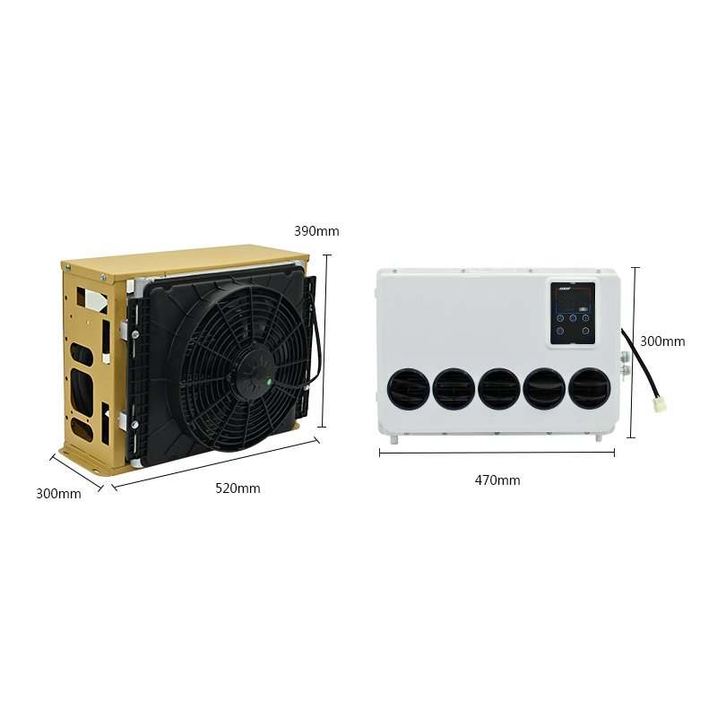 24V Truck Sleeper Parking Cooler AC Kit Car 12v Compressor Electric Tractor Cab Truck Air Conditioner
