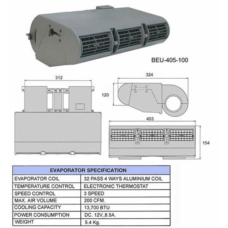 405 Evaporator Unit Electric Parking air Conditioner