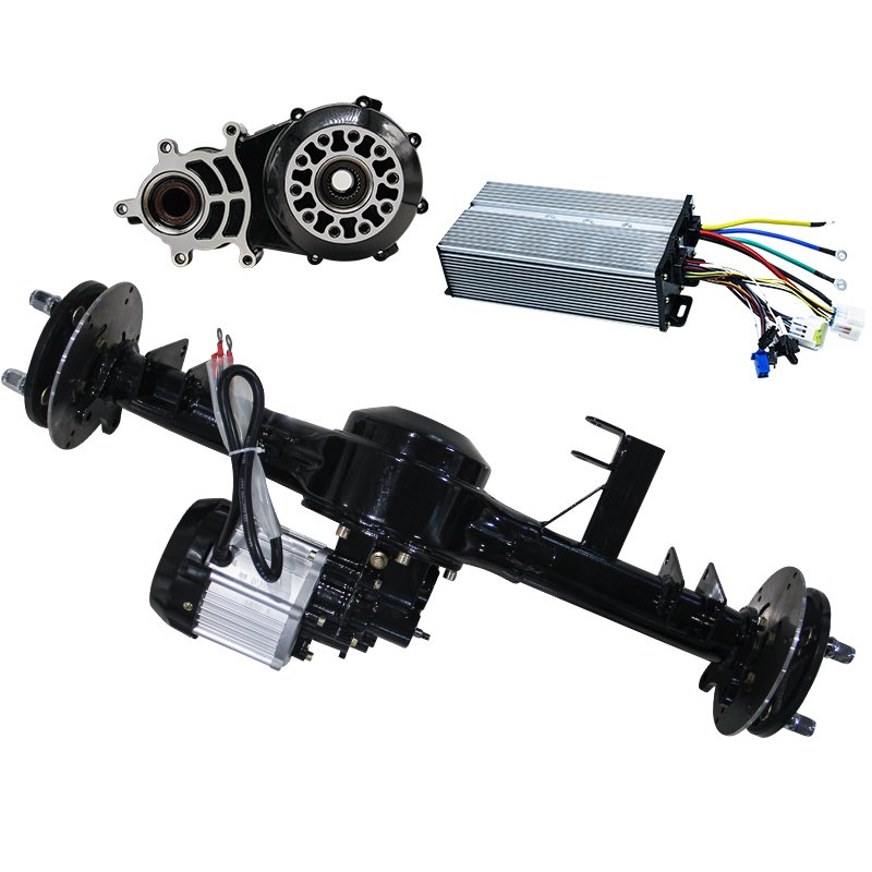 Electric Tricycle Four Wheeled Modified Vehicle Assembly 60v 1200w Complete Drum Brake Rear Differential Axle Car Motor Power