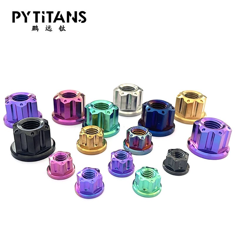 Titanium Screws Bolts Nuts Motorcycle Exhaust Braking Caliper Nut M12 Gr5 Titanium Nut by PYTITANS