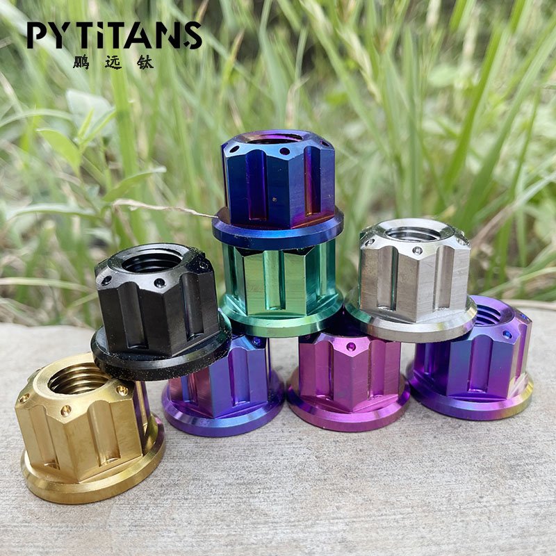 Titanium Screws Bolts Nuts Motorcycle Exhaust Braking Caliper Nut M12 Gr5 Titanium Nut by PYTITANS