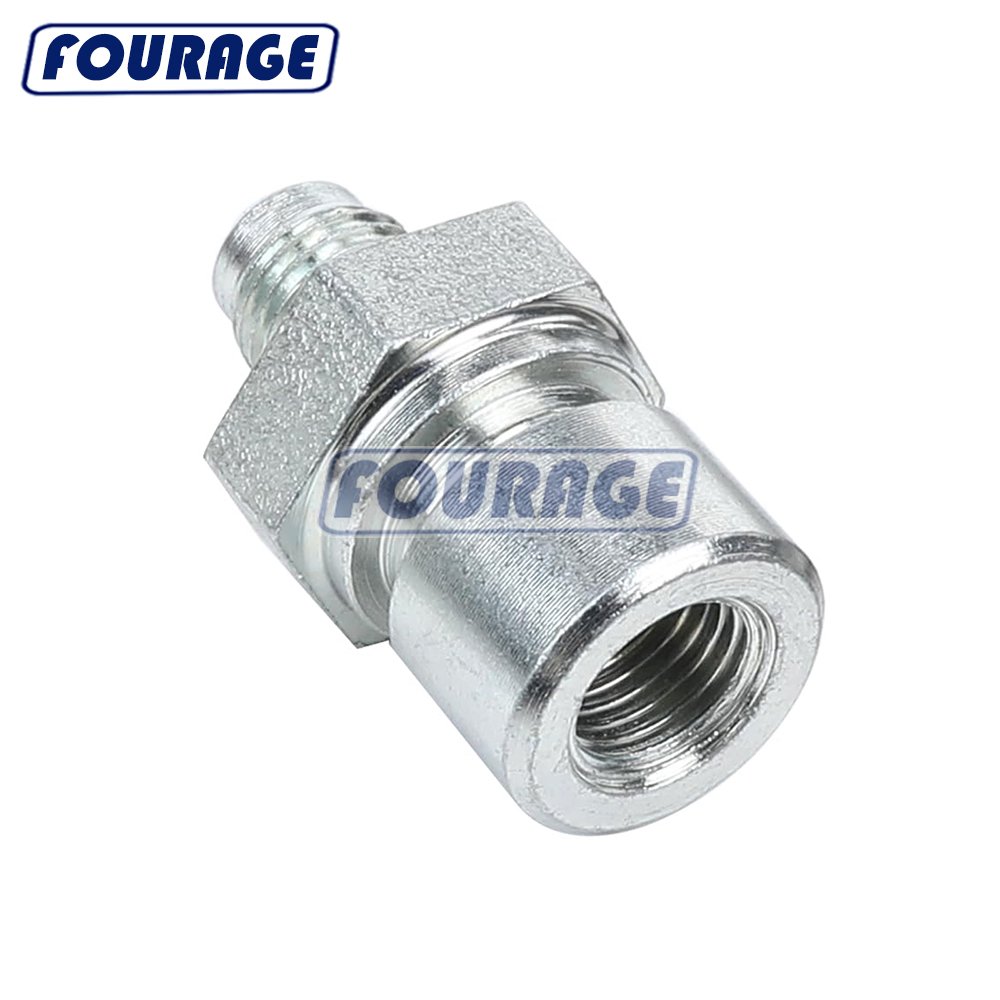 Fourage Zinc Steel Brake Adapter -3AN Male to 3/8-24 Inverted Flare for 3/16" Brake Line