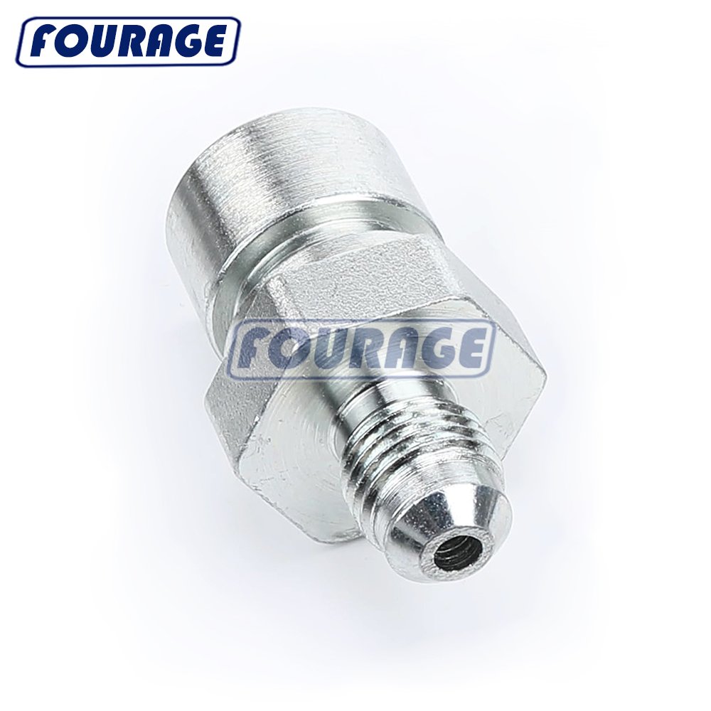 Fourage Zinc Steel Brake Adapter -3AN Male to 3/8-24 Inverted Flare for 3/16" Brake Line