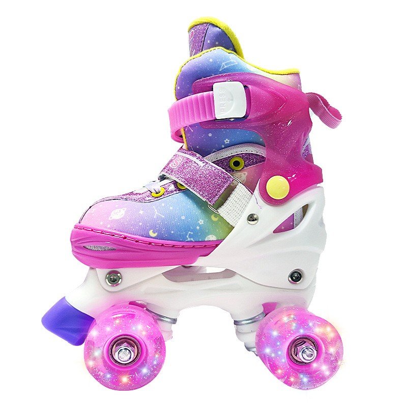 Skating Chakka Wala Juta Rubber Wheel Brake Pink Flashing Roller Children Inline Skate