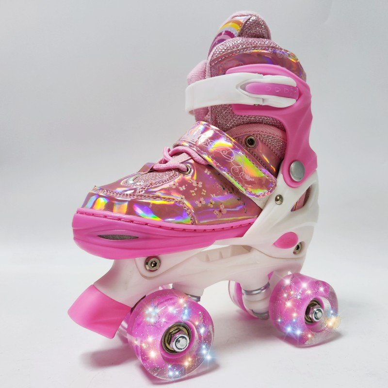 Skating Chakka Wala Juta Rubber Wheel Brake Pink Flashing Roller Children Inline Skate