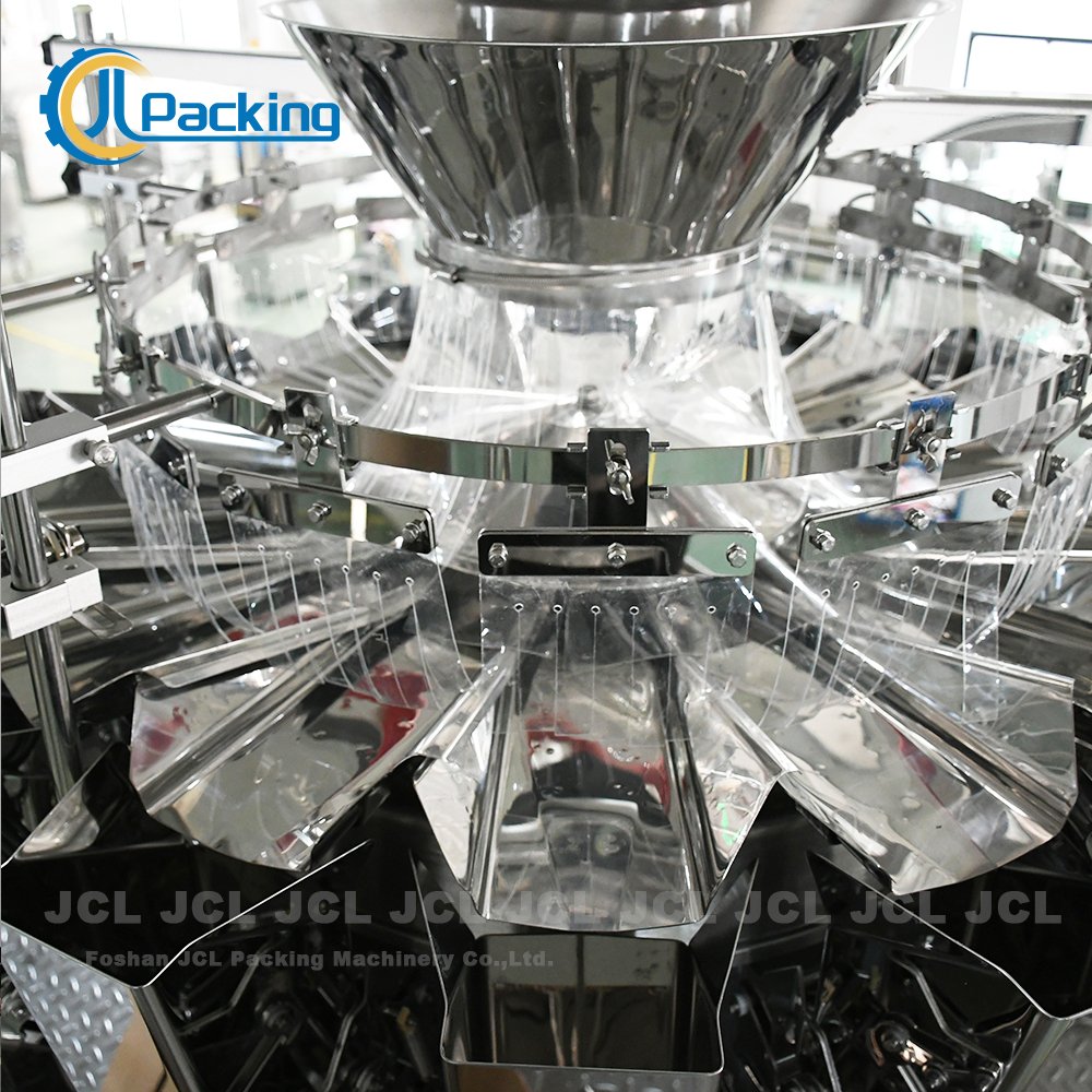 Full Automatic Potato Chips Multi-Head Weigher Fiiling and Packing Machine with Armrest Platform