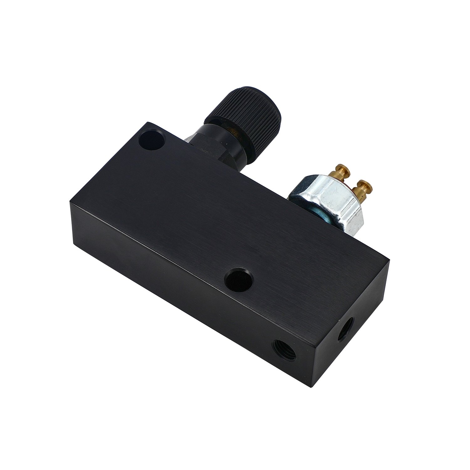 Aluminum Black Adjustable Brake Proportioning Valve with Distribution Block Disc Drum Brake Street Rod BLK