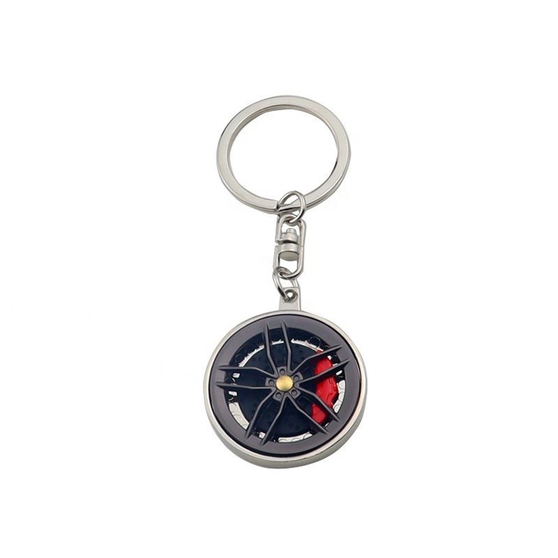Metal Hub Rotating Keychain Turntable Keychain Pendant Caliper Brake Disc Gift
