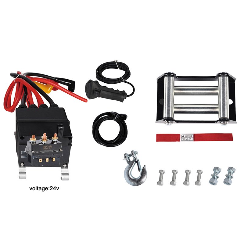 RTS Good Quality DC Motor 12500 Cable Winch 4x4 12v Electric 24volts Car Winch 12000lbs for Offroad Vehicles