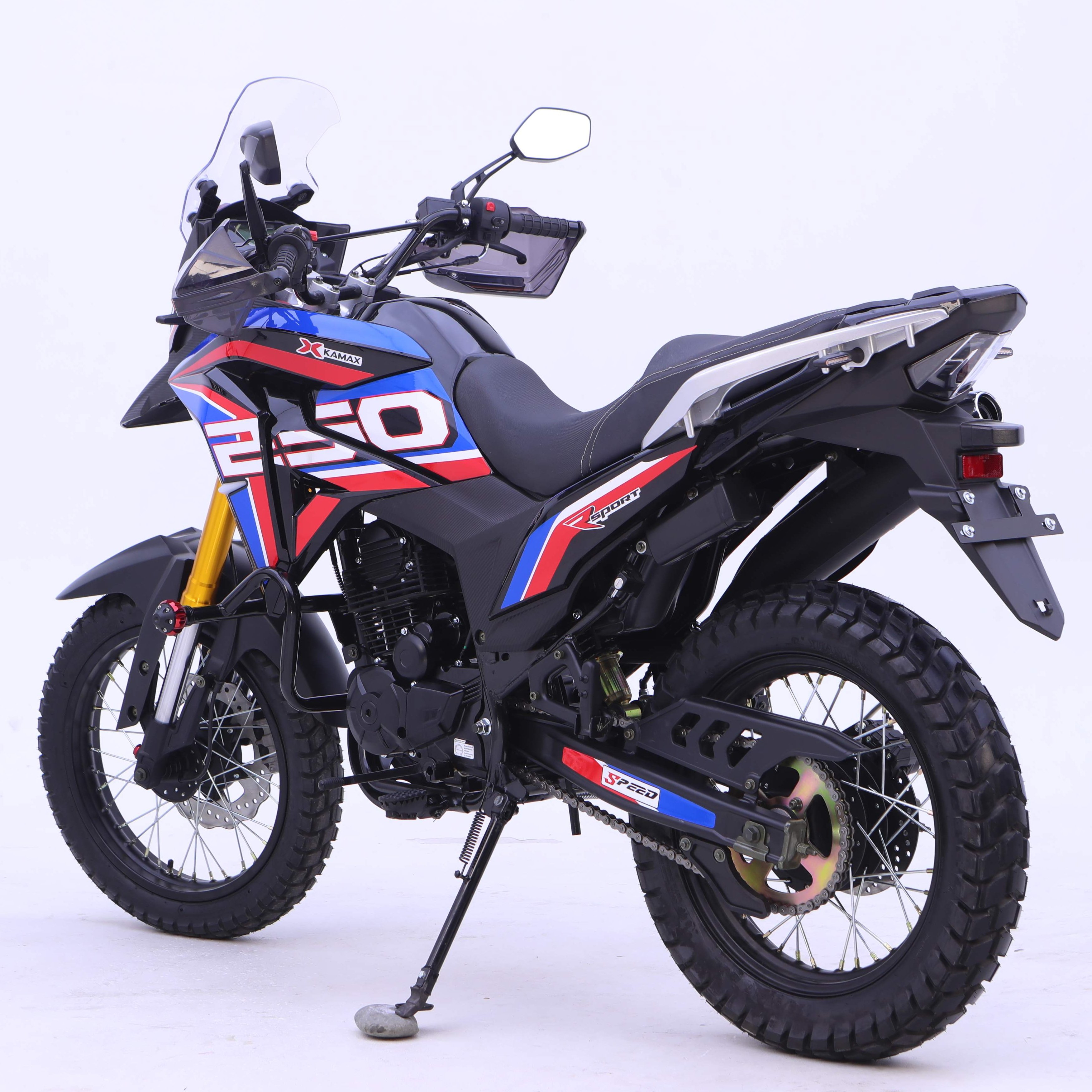 Kamax Cheap Price Motorcycle Petrol Bike 200cc Motorcycle Cross Motorcycle Adv Style Brake Disc LED Light