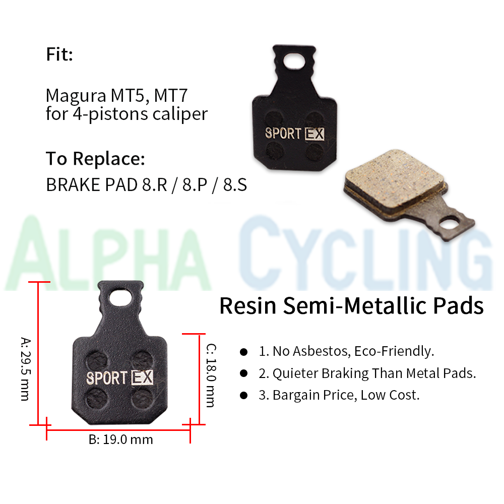 Resin Bicycle Brake Pads for Magura MT5 MT7 Caliper