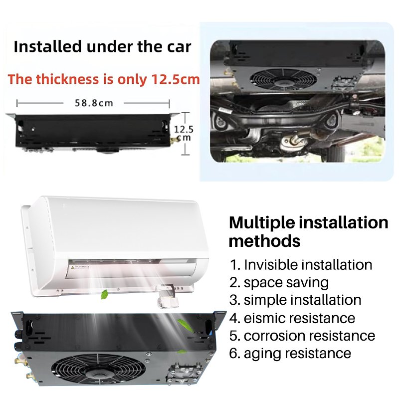 Wall Mounted 24v Truck Parking Air Conditioner 12v Truck Electric Air Conditioner for Excavator Forklift Hook Machine