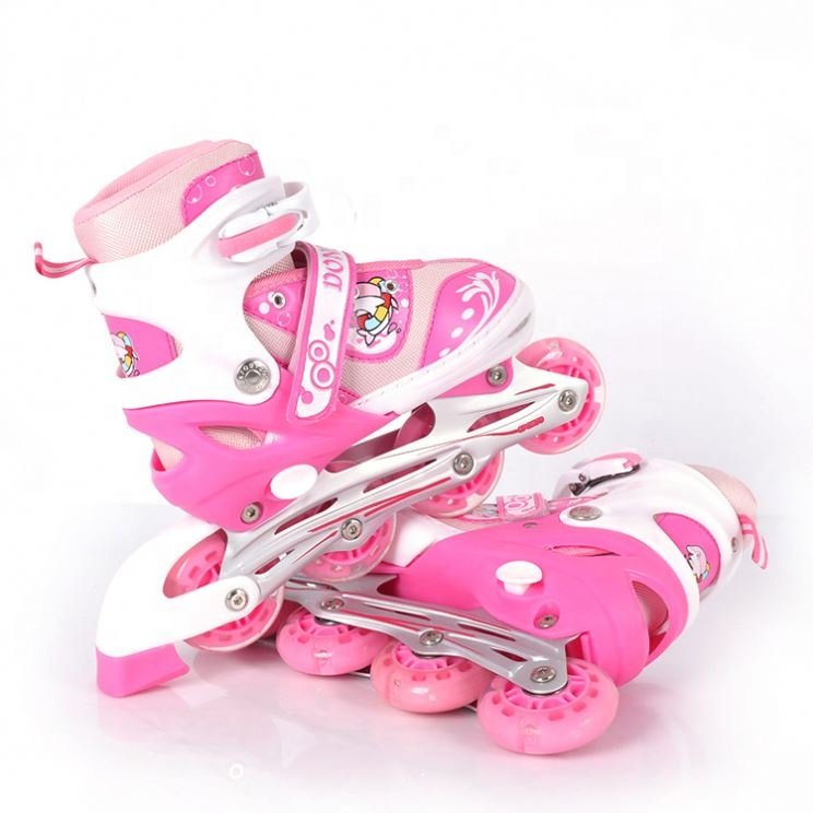 Brake Pink Flashing Roller Children Inline Skate Roliklar Flashing Roller