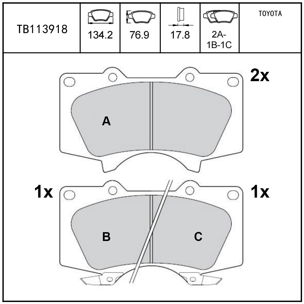 GDB3364 Terbon Wholesale Auto Car Brake System Parts Front Axle Brake Pads MDB2984 for Toyota / Lexus