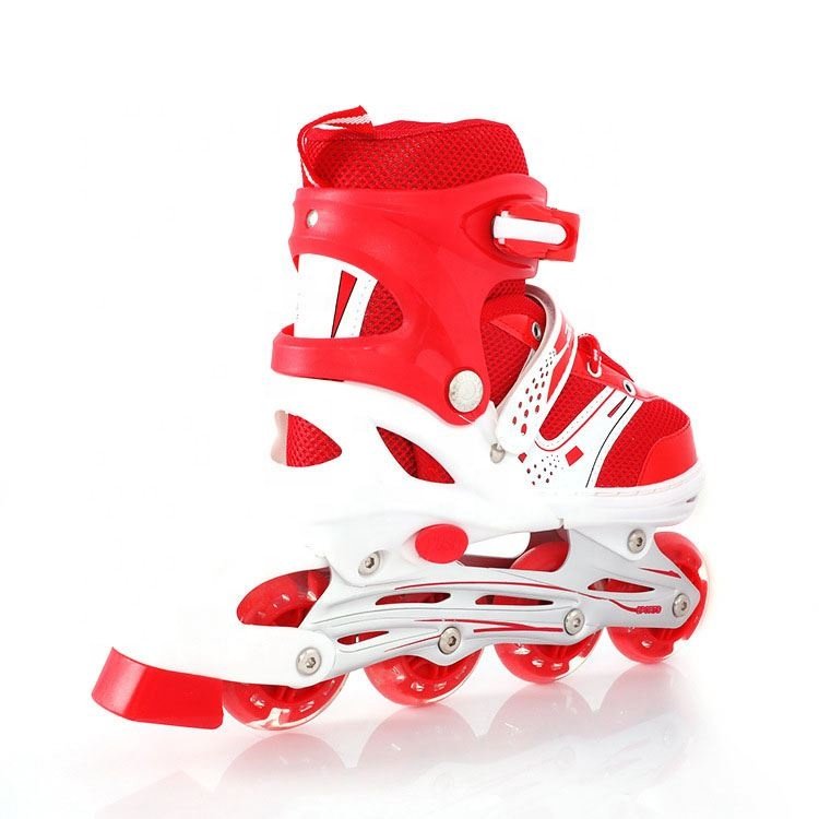OEM Customized Toe Stopper Brake Pink Flashing Roller Children Inline Skate Shoe 4 Four Wheel Shoes