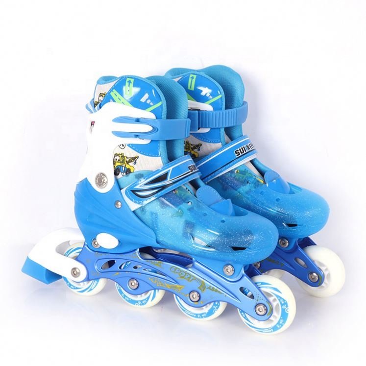 OEM Customized Toe Stopper Brake Pink Flashing Roller Children Inline Skate Shoe 4 Four Wheel Shoes