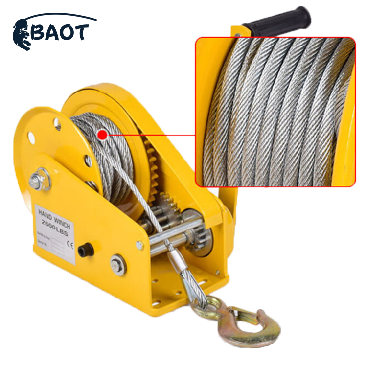 Baot High Quality 1t Manual Winch Heavy Duty Hand Ratchet Winch