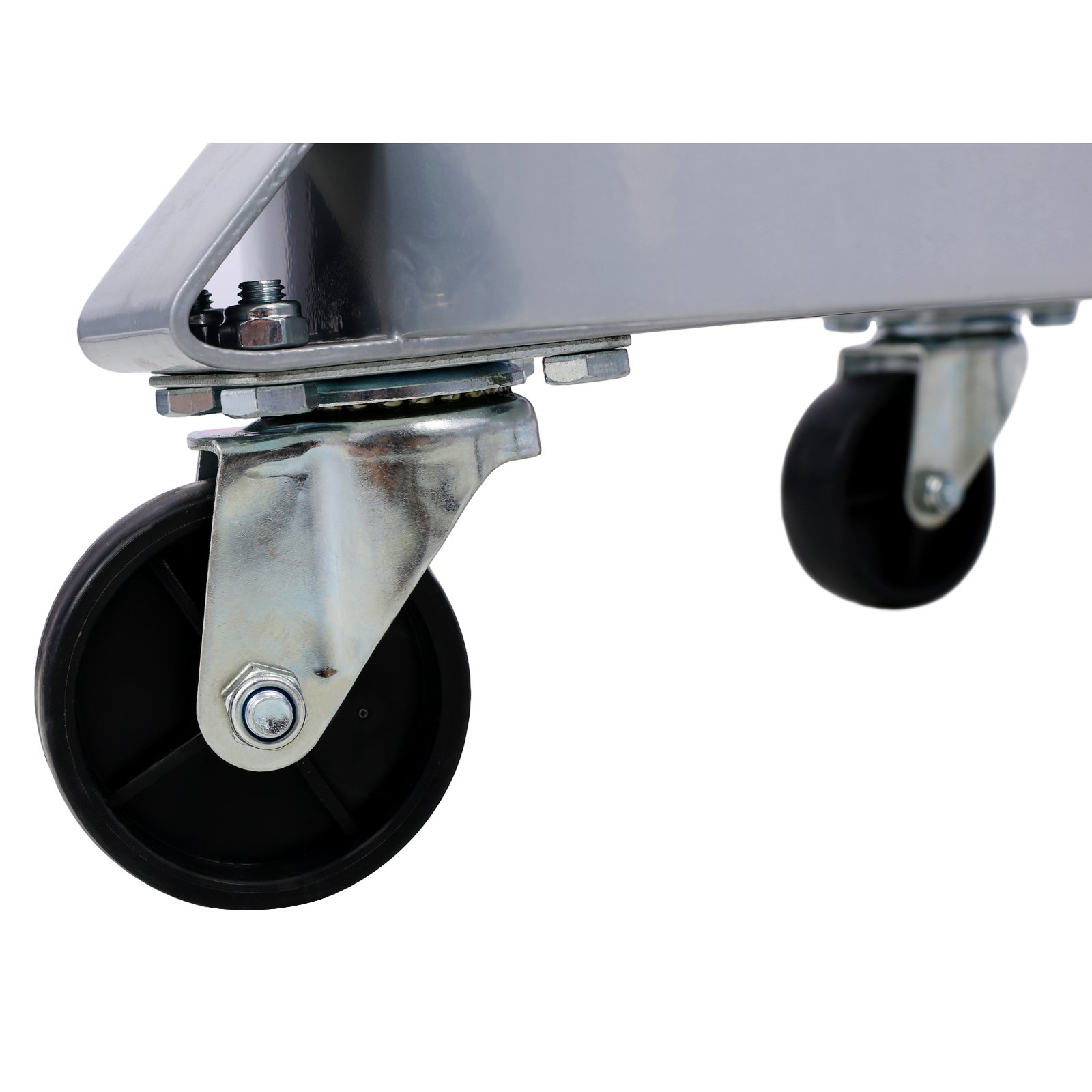 1pcs 60cm Drum Dolly for 55 Gallon with 4 Swivel Caster Wheels Heavy Duty Steel Frame Drum Cart with Brake for Workshop