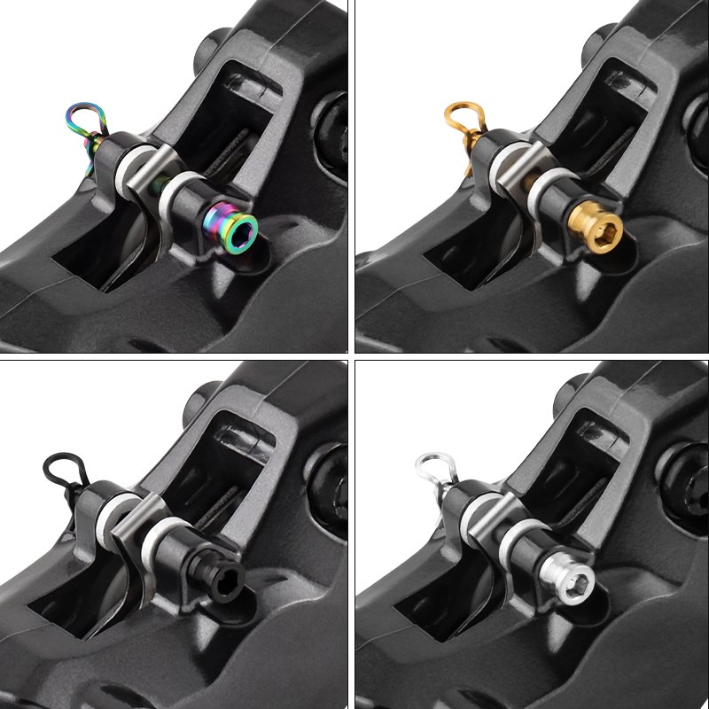 MUQZI Bicycle Hydraulic Disc Brake Calipers Bolts M4 Titanium Alloy Fixing Pin Inserts Caliper Screws Retainer Pin Circlip