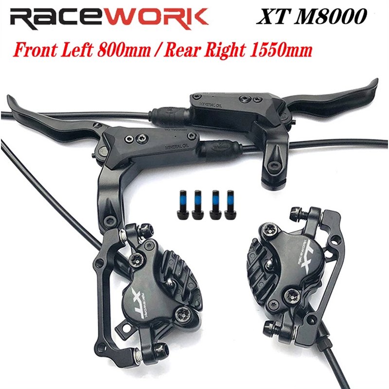RACEWORK XT M8000 Bicycle Oil Brake Left Front Right Rear 800mm 1550mm Hydraulic Brake Mountain Bike Brakes XT M8000 Ultra MT200