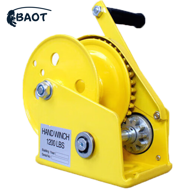 Single Speed Hand Winch with Automatic Brake 1800lb Self Locking Manual Winch