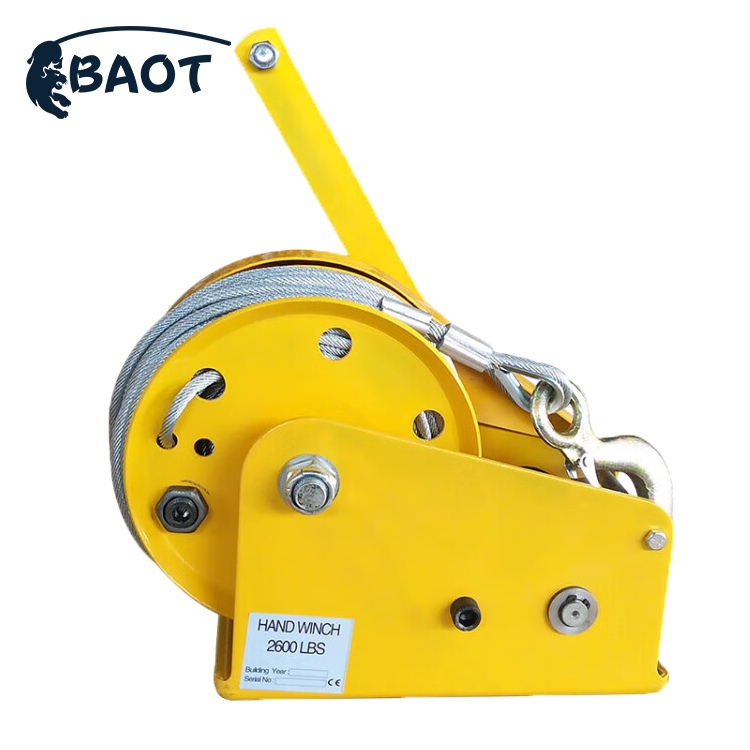 Single Speed Hand Winch with Automatic Brake 1800lb Self Locking Manual Winch