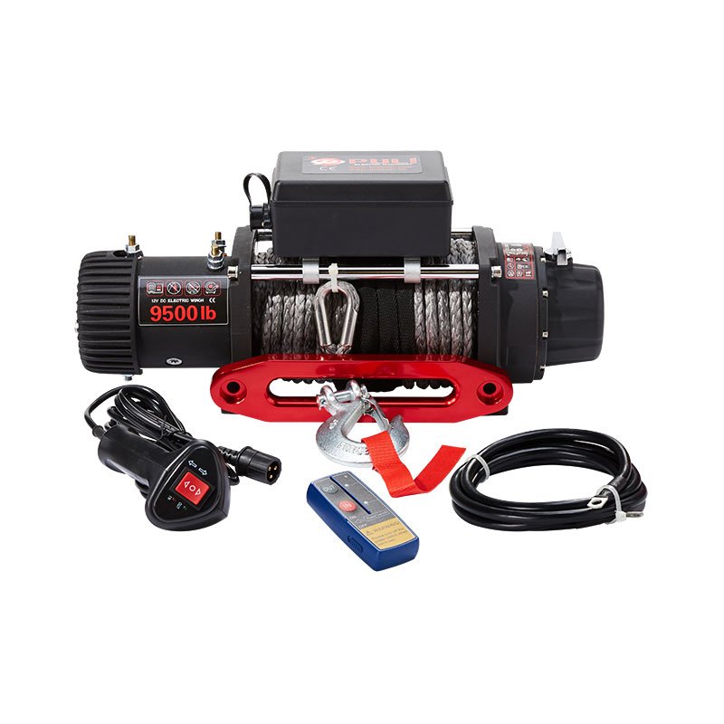 Power Motor Strong Gears Quiet Brake Fast Speed 9500lb Winch 12V for jeep Auto Car Offroad 4x4 with Synthetic Rope