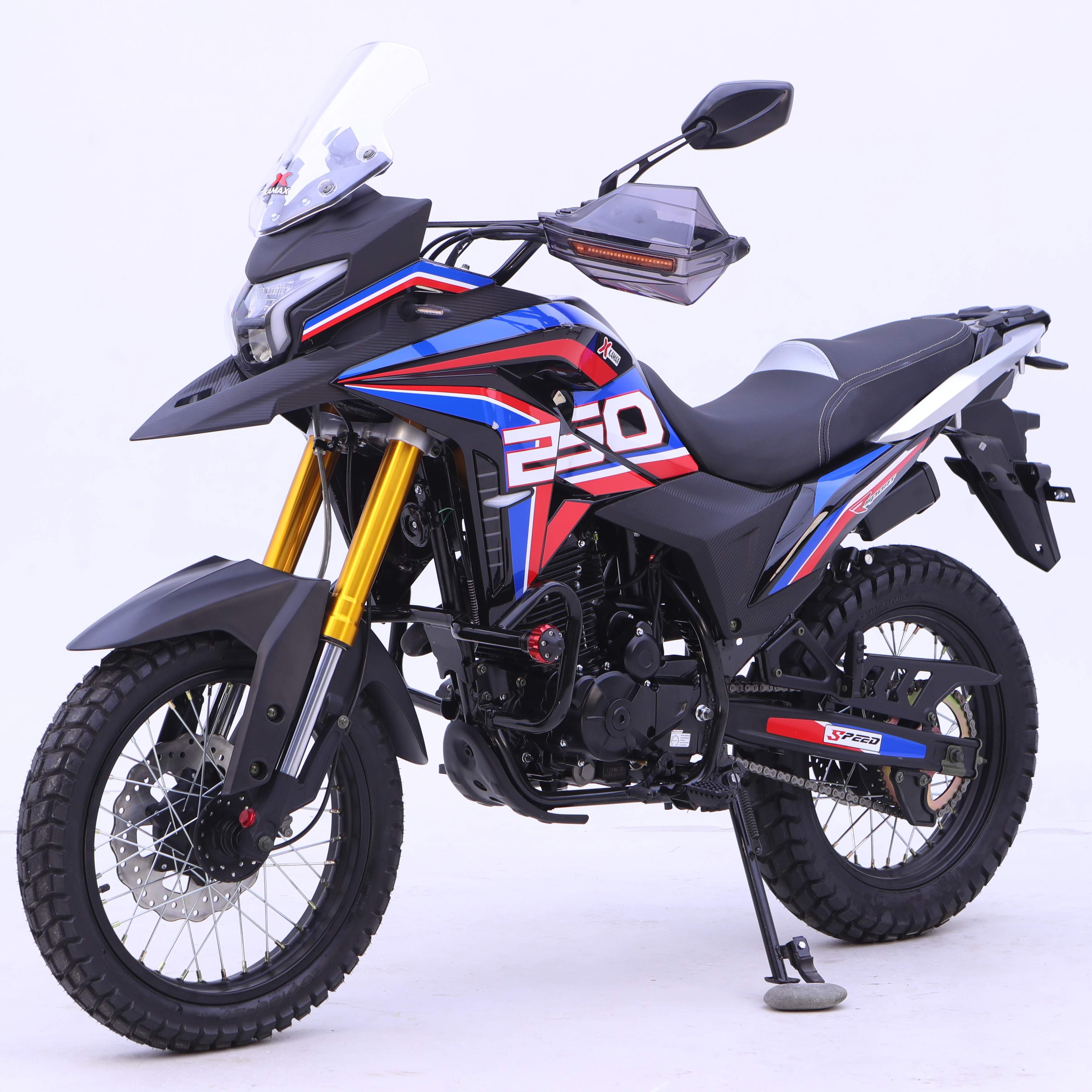2024 New Dirt Bike 200cc Motocross Kamax off Road Motorcycle Adv Style Brake Disc LED Light
